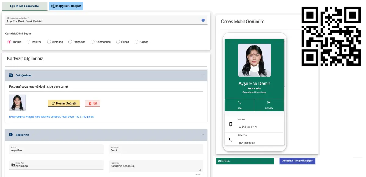 Değiştirllebilr QR Kod