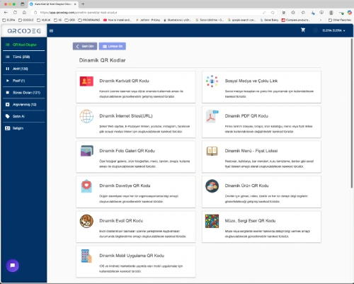 QR kod oluşuturucu sayfası ile ister dinamik isterseniz de statik QR kodlar oluşturabilirsiniz