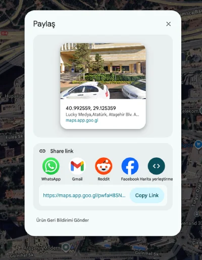 QR kod ile konum paylaşımı